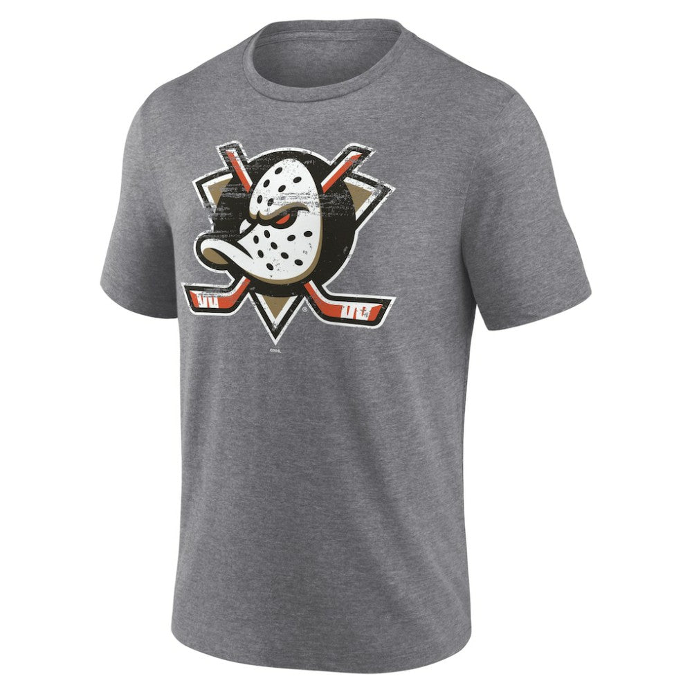 NHL,Custom Anaheim Ducks Heritage Custom Tri-Blend T-Shirt - Gray