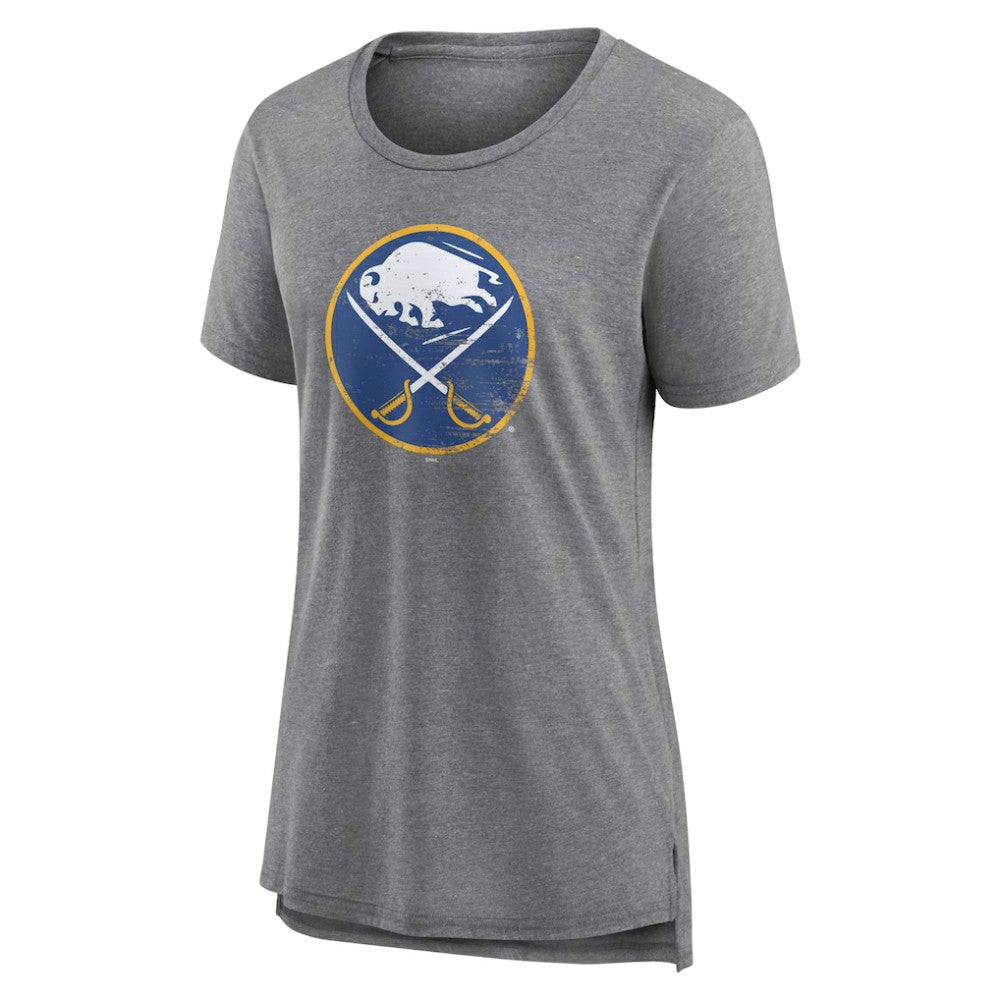 NHL,Custom Buffalo Sabres Women's Heritage Custom Tri-Blend T-Shirt - Gray