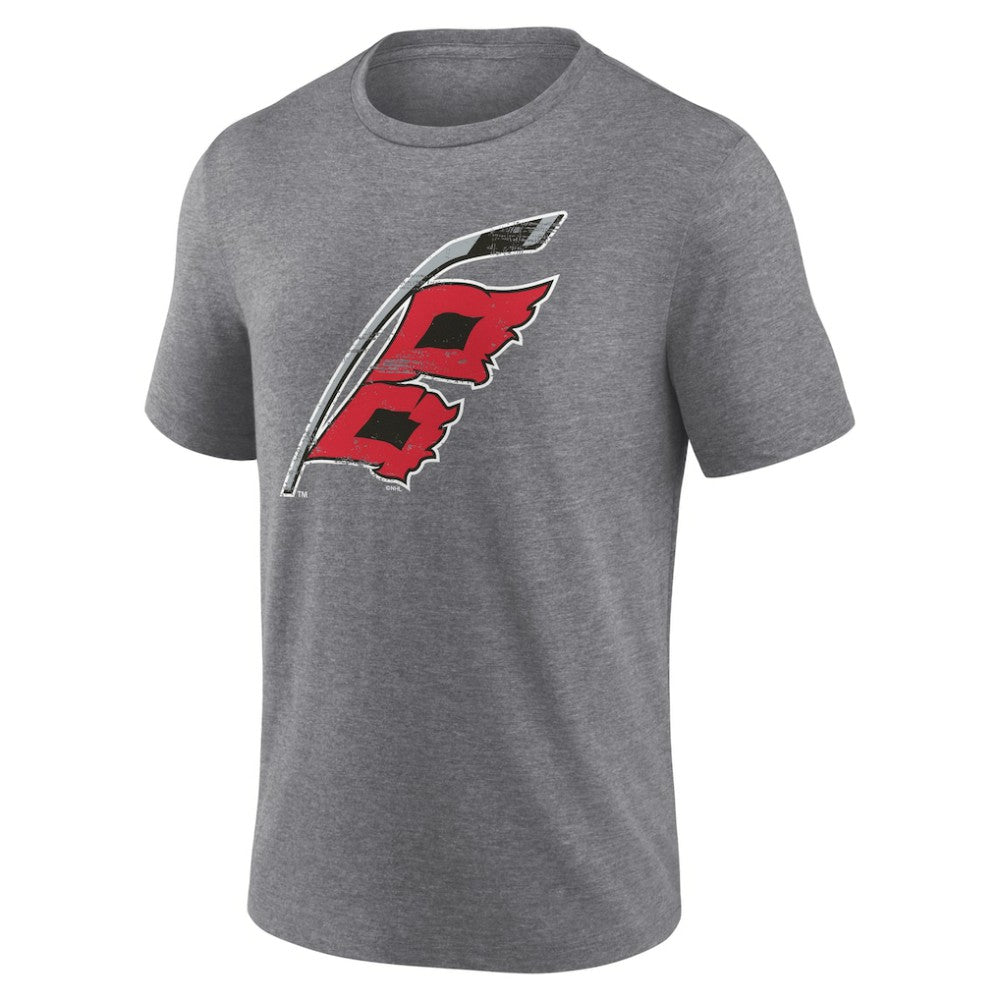 NHL,Custom Carolina Hurricanes Heritage Custom Tri-Blend T-Shirt - Gray