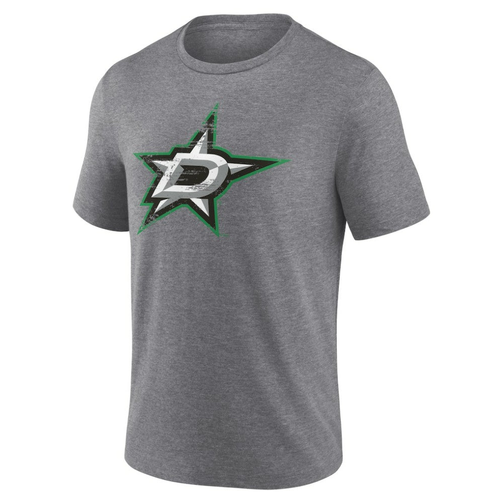 NHL,Custom Dallas Stars Heritage Custom Tri-Blend T-Shirt - Gray