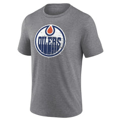 NHL,Custom Edmonton Oilers Heritage Custom Tri-Blend T-Shirt - Gray