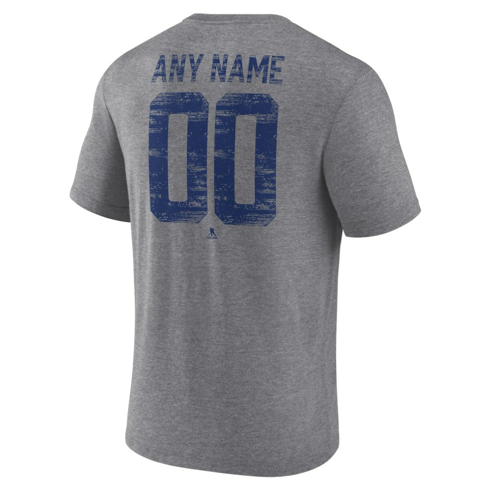 NHL,Custom Edmonton Oilers Heritage Custom Tri-Blend T-Shirt - Gray