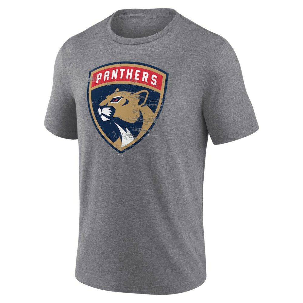 NHL,Custom Florida Panthers Heritage Custom Tri-Blend T-Shirt - Gray