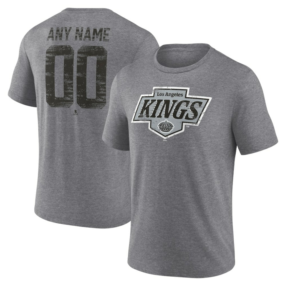 NHL,Custom Los Angeles Kings Heritage Custom Tri-Blend T-Shirt - Gray