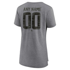 NHL,Custom Los Angeles Kings Women's Heritage Custom Tri-Blend T-Shirt - Gray