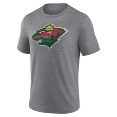 NHL,Custom Minnesota Wild Heritage Custom Tri-Blend T-Shirt - Gray