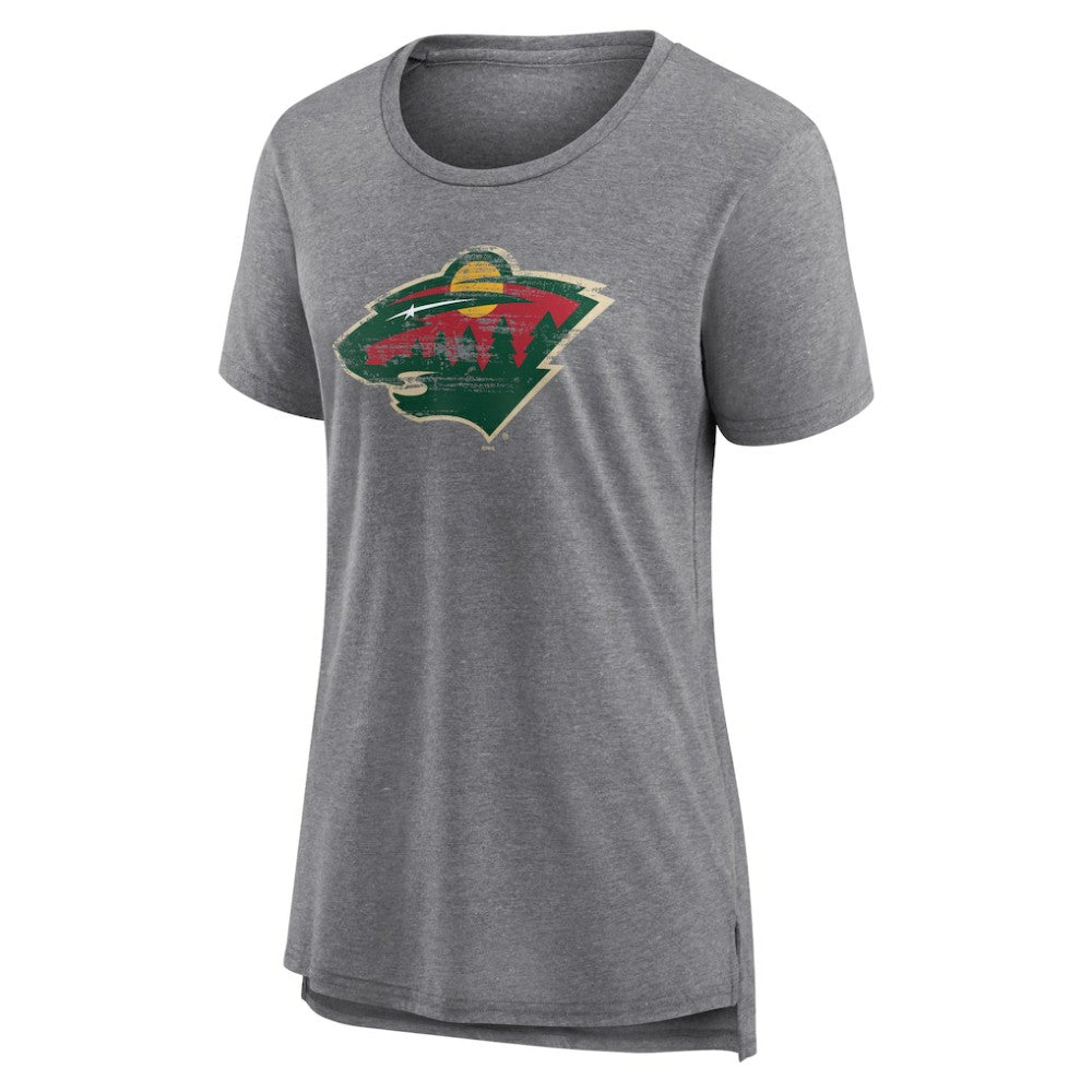 NHL,Custom Minnesota Wild Women's Heritage Custom Tri-Blend T-Shirt - Gray