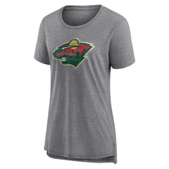 NHL,Custom Minnesota Wild Women's Heritage Custom Tri-Blend T-Shirt - Gray