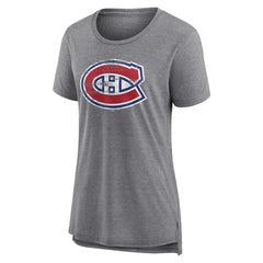 NHL,Custom Montreal Canadiens Women's Heritage Custom Tri-Blend T-Shirt - Gray