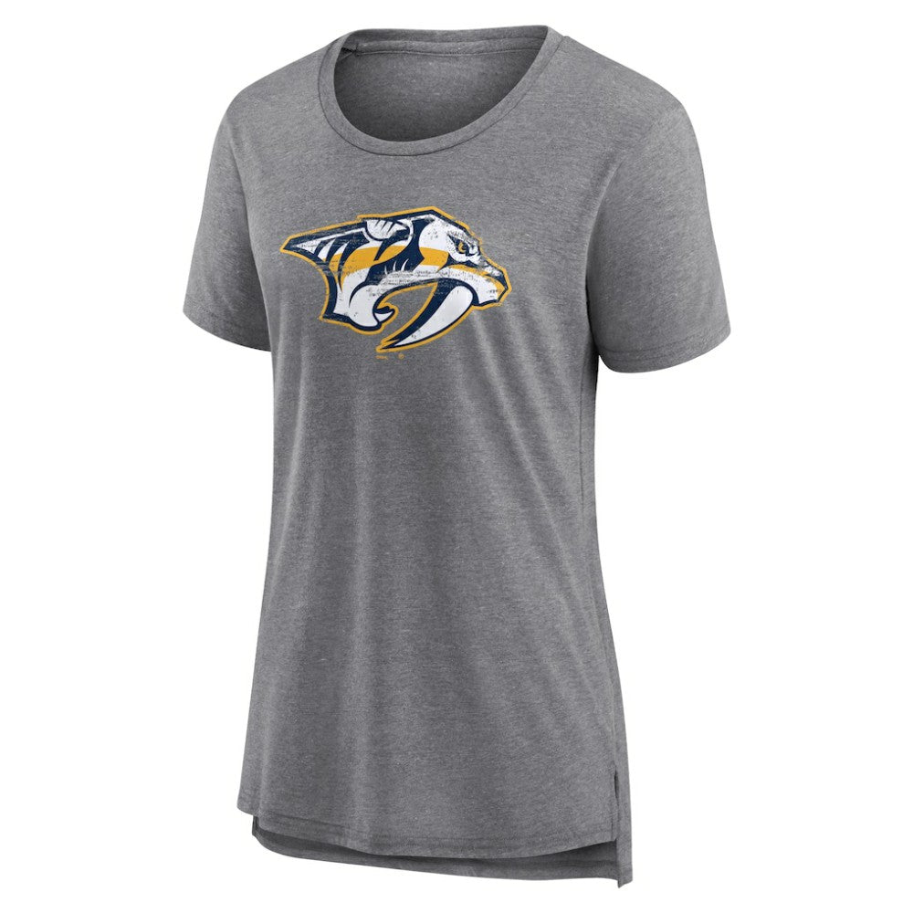 NHL,Custom Nashville Predators Women's Heritage Custom Tri-Blend T-Shirt - Gray