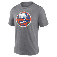 NHL,Custom New York Islanders Heritage Custom Tri-Blend T-Shirt - Gray