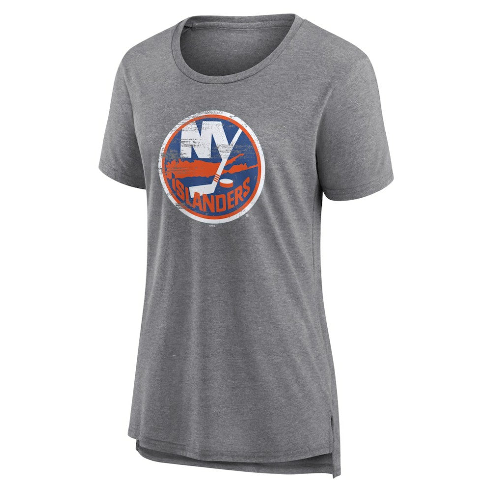 NHL,Custom New York Islanders Women's Heritage Custom Tri-Blend T-Shirt - Gray