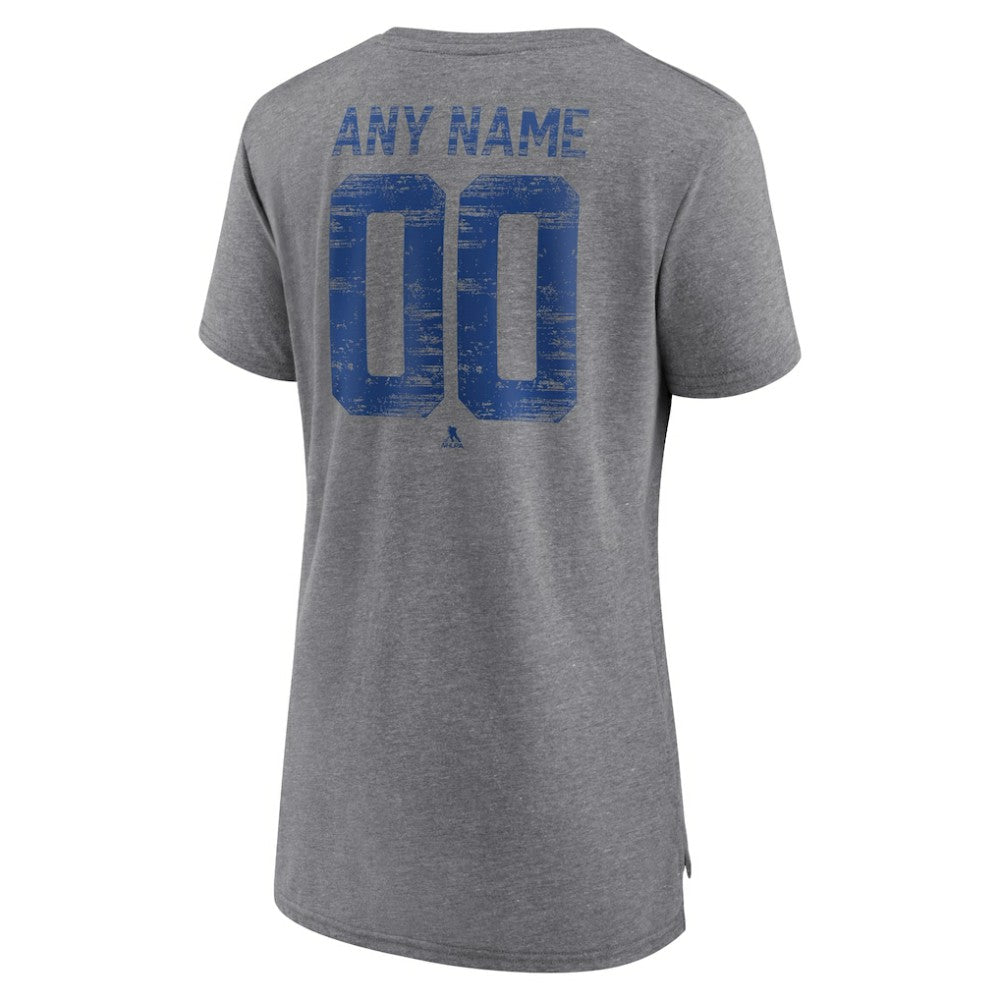 NHL,Custom New York Islanders Women's Heritage Custom Tri-Blend T-Shirt - Gray
