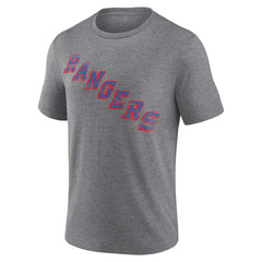 NHL,Custom New York Rangers Heritage Custom Tri-Blend T-Shirt - Gray