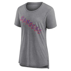 NHL,Custom New York Rangers Women's Heritage Custom Tri-Blend T-Shirt - Gray