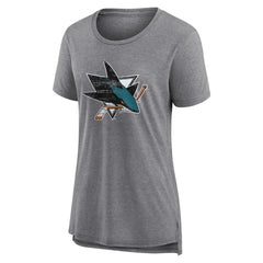 NHL,Custom San Jose Sharks Women's Heritage Custom Tri-Blend T-Shirt - Gray
