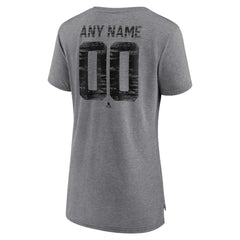 NHL,Custom San Jose Sharks Women's Heritage Custom Tri-Blend T-Shirt - Gray