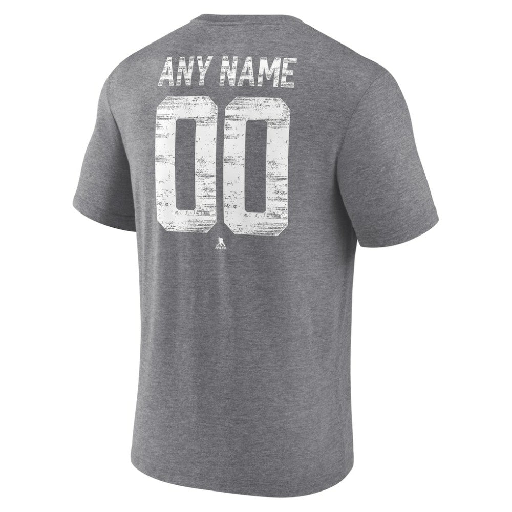 NHL,Custom Tampa Bay Lightning Heritage Custom Tri-Blend T-Shirt - Gray