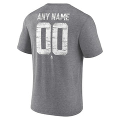 NHL,Custom Tampa Bay Lightning Heritage Custom Tri-Blend T-Shirt - Gray