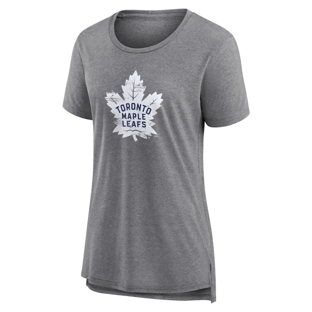 NHL,Custom Toronto Maple Leafs Women's Heritage Custom Tri-Blend T-Shirt - Gray