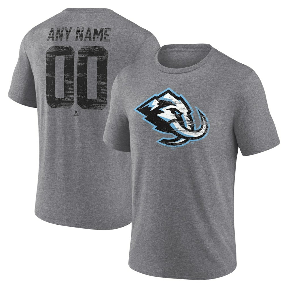 NHL,Custom Utah Mammoth Heritage Custom Tri-Blend T-Shirt - Gray