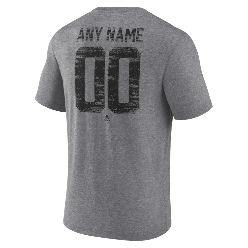 NHL,Custom Utah Mammoth Heritage Custom Tri-Blend T-Shirt - Gray