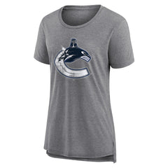 NHL,Custom Vancouver Canucks Women's Heritage Custom Tri-Blend T-Shirt - Gray
