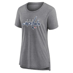 NHL,Custom Washington Capitals Women's Heritage Custom Tri-Blend T-Shirt - Gray