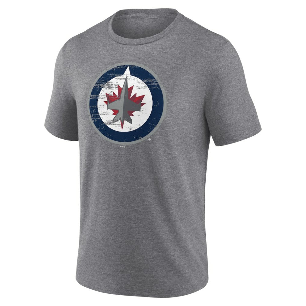 NHL,Custom Winnipeg Jets Heritage Custom Tri-Blend T-Shirt - Gray