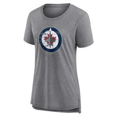 NHL,Custom Winnipeg Jets Women's Heritage Custom Tri-Blend T-Shirt - Gray