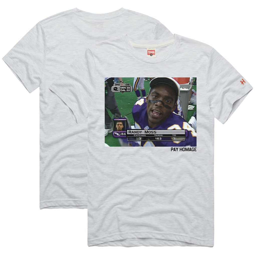 Randy Moss Minnesota Vikings Homage Unisex Pay Homage Tri-Blend T-Shirt Ash