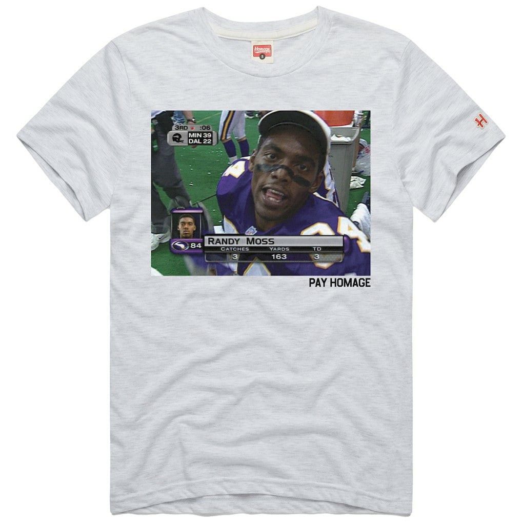 Randy Moss Minnesota Vikings Homage Unisex Pay Homage Tri-Blend T-Shirt Ash