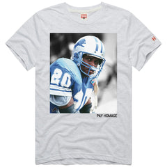 Barry Sanders Detroit Lions Homage Unisex Pay Homage Tri-Blend T-Shirt Ash