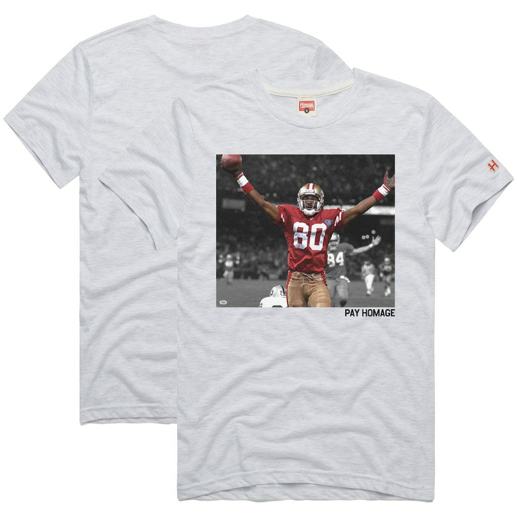 Jerry Rice San Francisco 49ers Homage Unisex Pay Homage Tri-Blend T-Shirt Ash