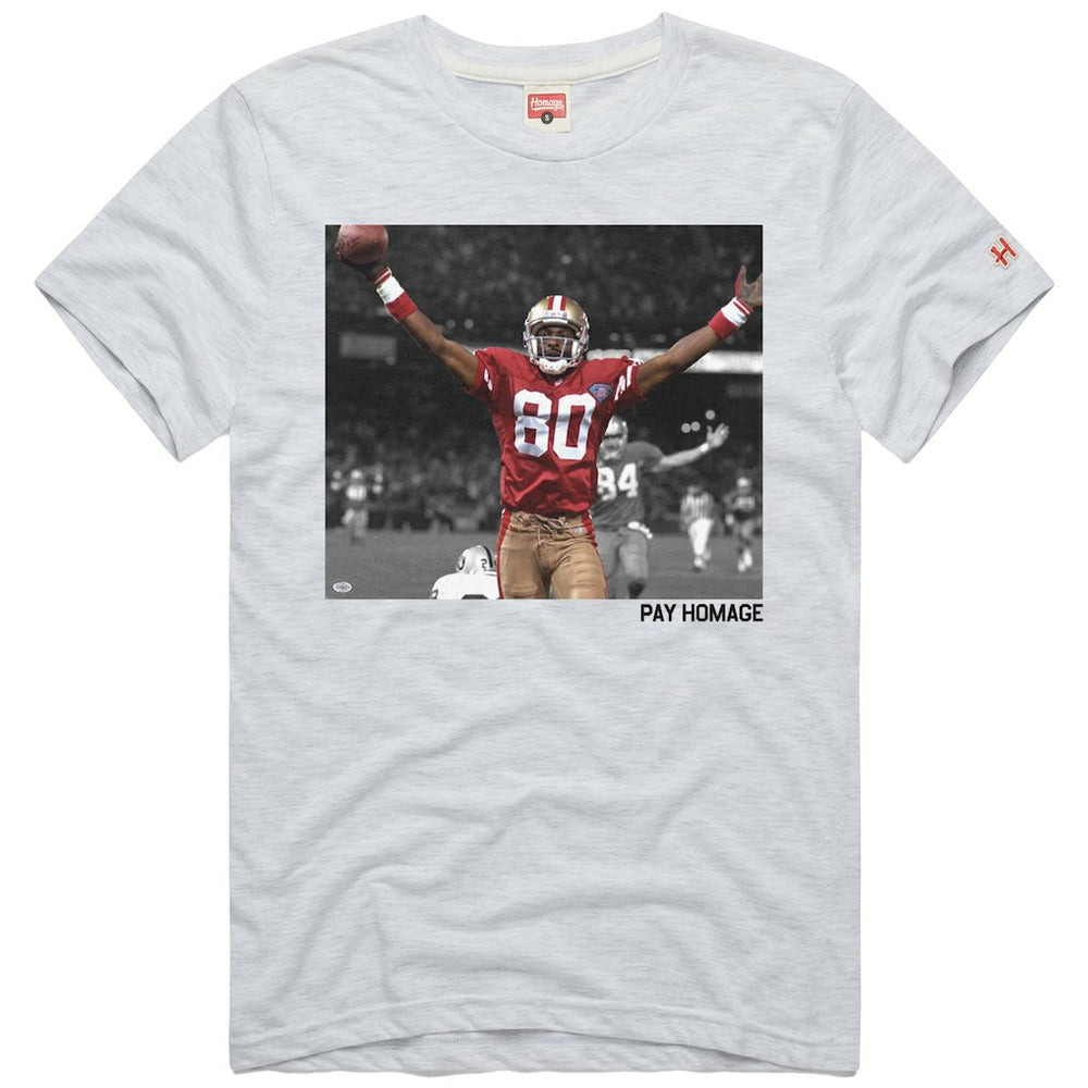Jerry Rice San Francisco 49ers Homage Unisex Pay Homage Tri-Blend T-Shirt Ash