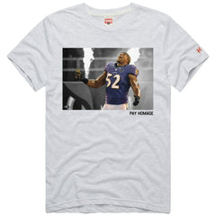 Ray Lewis Baltimore Ravens Homage Unisex Pay Homage Tri-Blend T-Shirt Ash