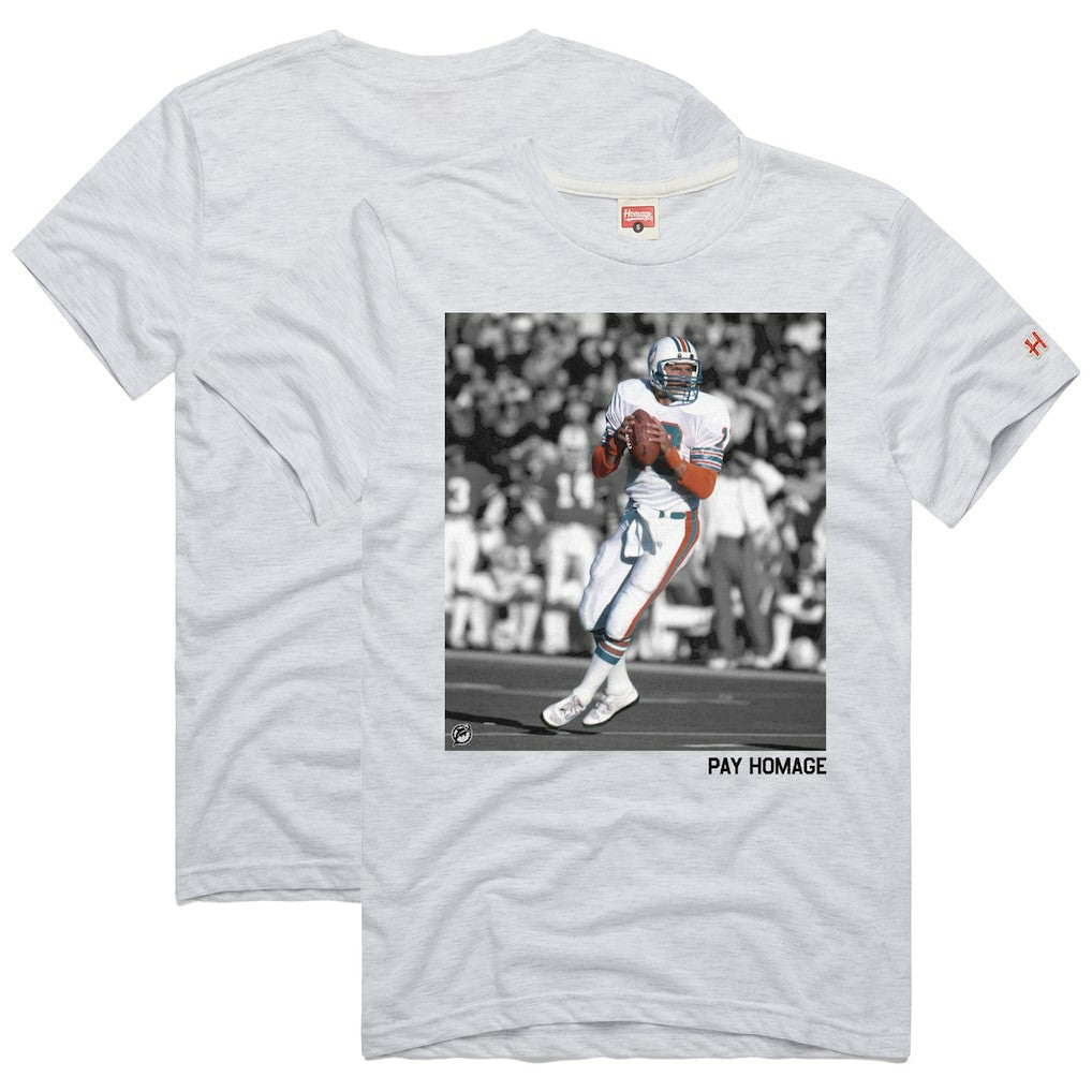 Dan Marino Miami Dolphins Homage Unisex Pay Homage Tri-Blend T-Shirt Ash