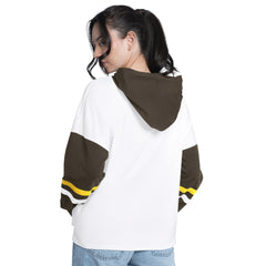 San Diego Padres G-III 4Her by Carl Banks Women's Key Player Oversized Hooded Long Sleeve T-Shirt - White/Brown T-shirts