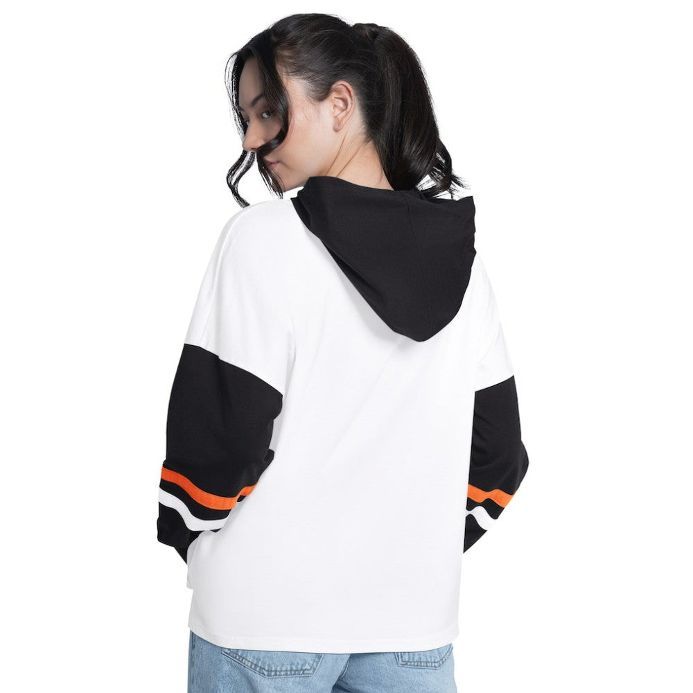 San Francisco Giants G-III 4Her by Carl Banks Women's Key Player Oversized Hooded Long Sleeve T-Shirt - White/Black T-shirts
