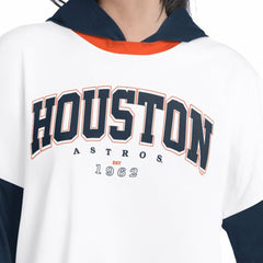 Houston Astros G-III 4Her by Carl Banks Women's Key Player Oversized Hooded Long Sleeve T-Shirt - White/Navy T-shirts