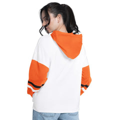 Baltimore Orioles G-III 4Her by Carl Banks Women's Key Player Oversized Hooded Long Sleeve T-Shirt - White/Orange T-shirts