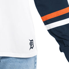 Detroit Tigers G-III 4Her by Carl Banks Women's Key Player Oversized Hooded Long Sleeve T-Shirt - White/Navy T-shirts