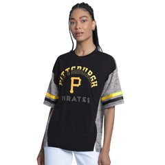 Pittsburgh Pirates G-III 4Her by Carl Banks Women's Off-Season Oversized Top - Black Tops