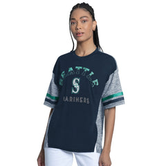 Seattle Mariners G-III 4Her by Carl Banks Women's Off-Season Oversized Top - Navy Tops
