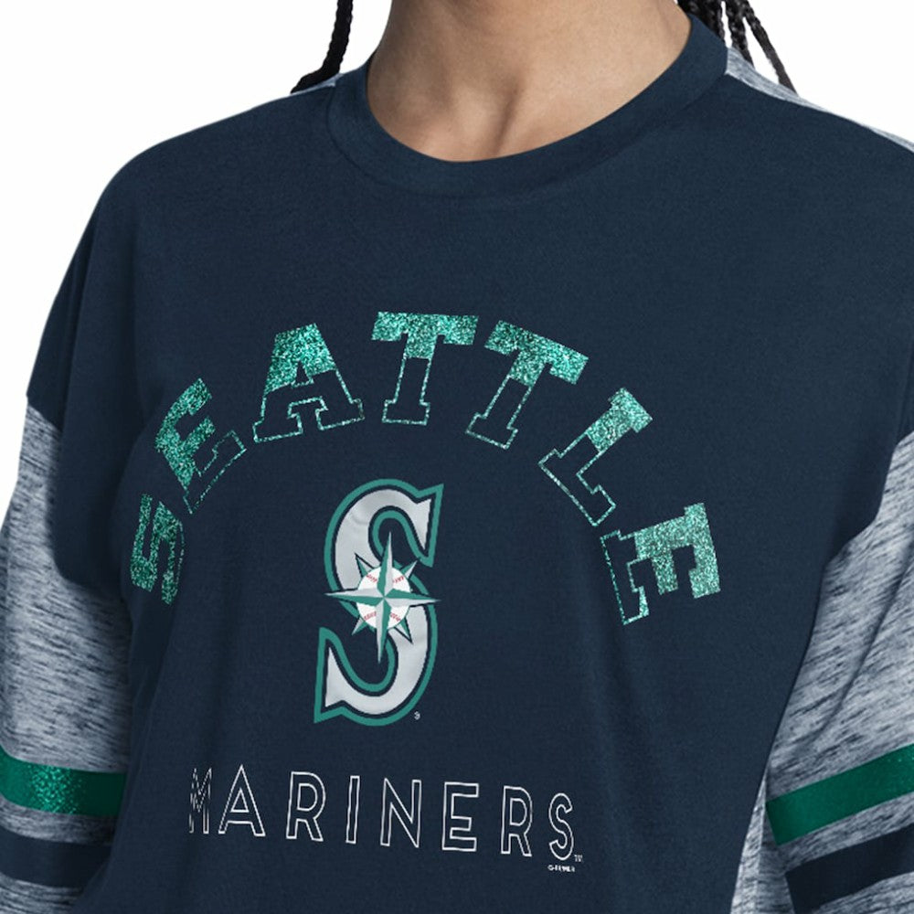 Seattle Mariners G-III 4Her by Carl Banks Women's Off-Season Oversized Top - Navy Tops