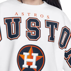 Houston Astros G-III 4Her by Carl Banks Women's Bleachers Cropped Pullover Sweatshirt - White Pullover