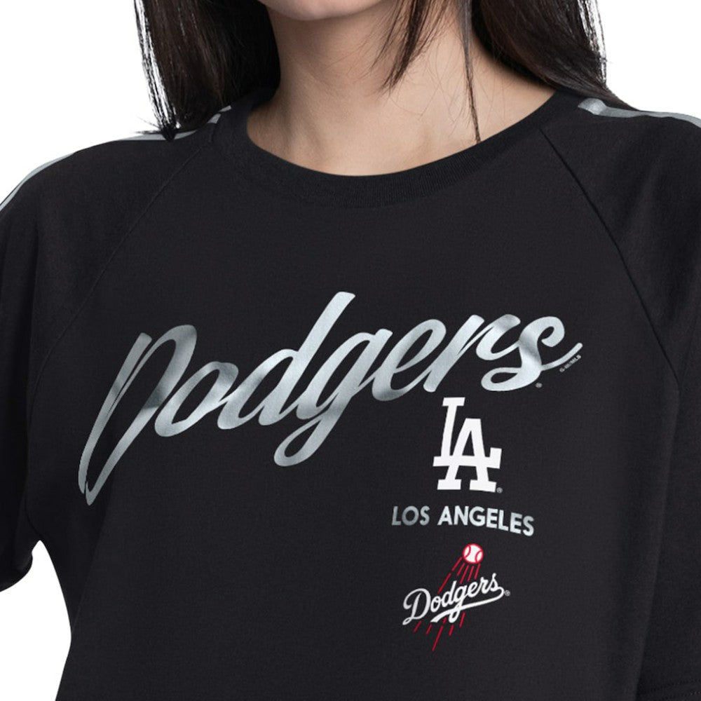 Los Angeles Dodgers G-III 4Her by Carl Banks Women's Classic Play Cropped T-Shirt - Black T-shirts