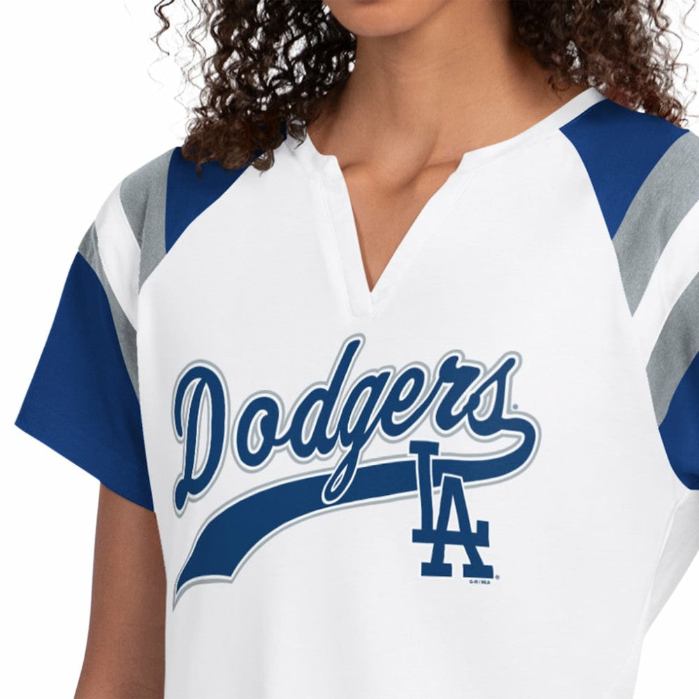 Los Angeles Dodgers Starter Women's Game On Notch Neck T-Shirt - White T-shirts