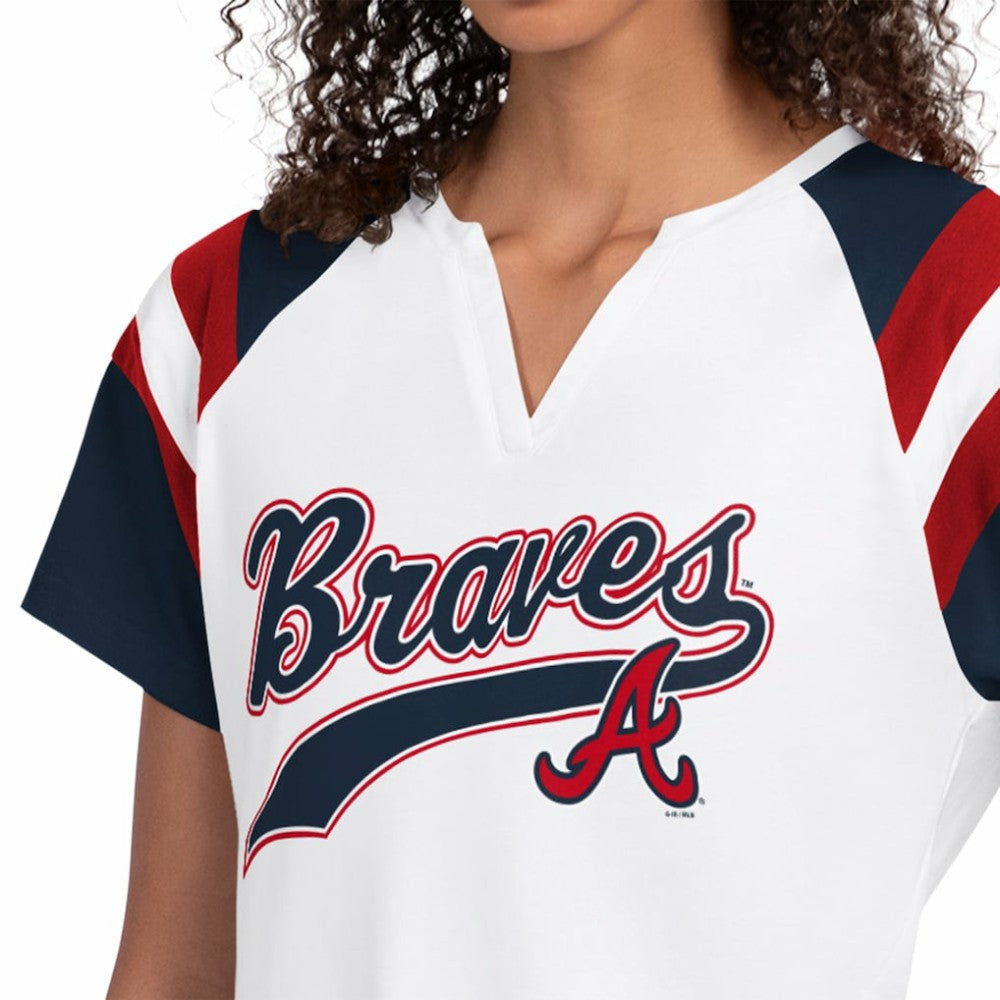 Atlanta Braves Starter Women's Game On Notch Neck T-Shirt - White T-shirts