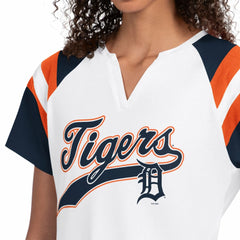 Detroit Tigers Starter Women's Game On Notch Neck T-Shirt - White T-shirts